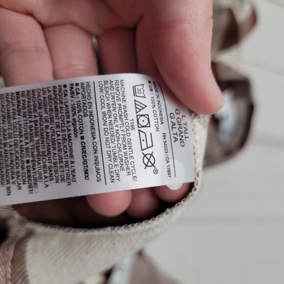 Old Navy Boyfriend brown check flannel shirt oversized button down LS tall - Picture 5 of 7